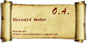 Oszvald Andor névjegykártya